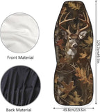 Camo Hunting Deer Car Seat Covers Set of 2 Breathable Front Seat Covers Stretch Polyester Fabric Cover Soft Front Seat Cover Universal Fit for Auto SUV