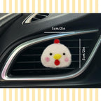 Chick Air Vent Clips Car Air Freshener,White Chicken Car Decor for Women Teens,Wool Felt Girly Accessories,Refillable Essential Oil Diffuser