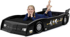 Delta Children Grand Prix Race Car Toddler and Twin Bed, Black