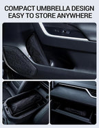 Proadsy Windshield Sun Shade Umbrella for Subaru Forester 2019-2025 2026 Foldable Car Umbrella Sunshade with Soft TPU Handle Spring Structure Crystal Cooling Material Protect Car from Rays & Heat