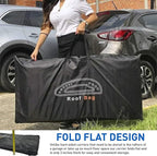 Aerodynamic Car Rooftop Cargo Carrier Bag - Soft Roof Top Luggage Bag for All Vehicles SUV with/Without Rack – Hard Sides - 4 Adjustable Straps – 8 Cubic Feet - Fold Flat Storage Bag