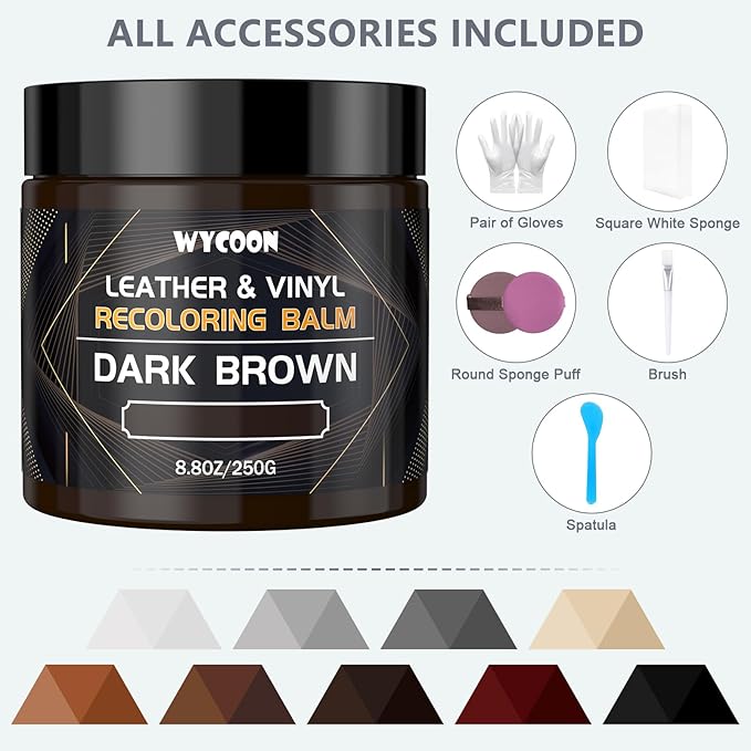 Leather Recoloring Balm & Color Restorer | Maroon Leather Dye, Paint & Repair Kit for Furniture, Couches, Car Seats, Shoes | Restore Faded & Scratched Surfaces