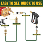 Pressure Washer Quick Connect Kit, M22 Swivel to 3/8'' Quick Connect, 3/4'' to Quick Release, M22 14mm Quick Connect Pressure Washer Fittings Adapter Suitable for pressure cleaning machine kit, Brass