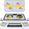 Custom Car Windshield Sun Shade, Personalized Foldable Front Window Sun Visor Protector Shield with Your Customized Photo Text Logo Design, Fits Most Sedans, SUVs, Vans, MPV, Trucks (X-Large)