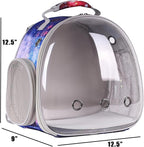 Guinea Pig Carrier Backpack, Bearded Dragon Backpack, Reptile Lizard Clear Space Capsule Bubble Astronaut Window Backpack Carrier for Bunny Hedgehog Rabbit Hamster (Galaxy Blue)