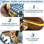 Dog Car Seat for Small Dogs, Small Dog Car Seat Under 20 lbs Soft Pet Booster Seats with Safety Belt Portable Travel Carrier Bed, Blue