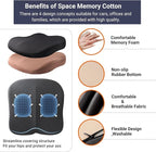 Adult Booster Car Seat Cushion, Wedge Memory Foam Pad for Driving Seat, Effectively Increase Height By 3.94 inch, Car Travel Accessories for Long Trips, (Black)