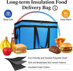 Bodaon Large 2-Pack Insulated Food Delivery Bag With Hard Bottom, XXXL Grocery Shopping/Catering bag, Bags, Rideshare Delivery Bag, Cold/Hot Styrofoam Carrier for Travel/Car