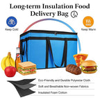 Bodaon Large 10-Pack Insulated Food Delivery Bag With Hard Bottom, XXXL Catering/Pizza Cooler Bags, Rideshare Delivery Bag, Thermal Cold/Hot Styrofoam Carrier for Travel/Shopping/Car