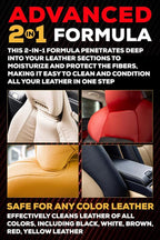Leather Cleaner and Conditioner for Cars, Couch, Purse, Hand Bags, and Shoes - Twin Pack - Protect and Clean Interior Detailing (2x8oz Bottles)