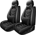 Car Seat Cover for Ford Explorer 2000-2025, Waterproof Durable Compatible Airbag, Premium Leather Seat Protector(2 Seats Luxury,Black White)