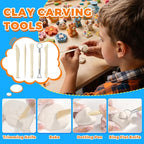 3.4FL OZ Air Dry Clay Glaze & 25pcs Tool Kit, Gloss Clay Varnish Protective Sealant to Prevent Cracking, Scratching & Wear - Pottery Tools for Stippling, Carving, Molding & Shaping Clay Crafts (Gloss)