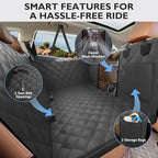 Back Seat Extender for Dogs-Large Space, Upgraded Egg Crate Foam Soft Dog Car Seat Cover Holds 420lb, Sturdy Backseat Extender for Dogs, Waterproof Pet Car Bed Dog Hammock for Car, SUV, Truck
