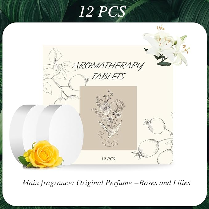 12Pcs Scented Tablets – Subtle Scent (Rose + Lily)