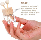 20 Pack Car Diffuser Bottles Empty, Essential Oil Diffuser Bottle with Vent Clip, Clear Glass Perfume Bottle, Wooden Cap Aromatherapy Car Air Freshener Diffuser for Auto Fragrance, Cars Decor