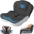 Urban Deco Memory Foam Seat Cushion, Office Chair Seat Cushion with L-Shaped Design, Ergonomic Back and Seat Pad Cushion for Car, Driving, Office, Black+Grey