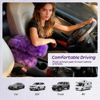Fluffy Car Armrest Cover with Side Pockets – Plush Fuzzy Fur Center Console Armrest Cushion Pad, Universal Winter Car Interior Protector, Soft Arm Rest Cover with Storage for Women & Men (PURPLE)