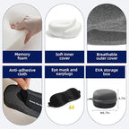Travel Pillow for Airplane Portable Memory Foam Neck Pillows Adjustable for Car Home Office Flights Travel Essentials Accessories 360° Neck Support with Compact Case, Dark Gray