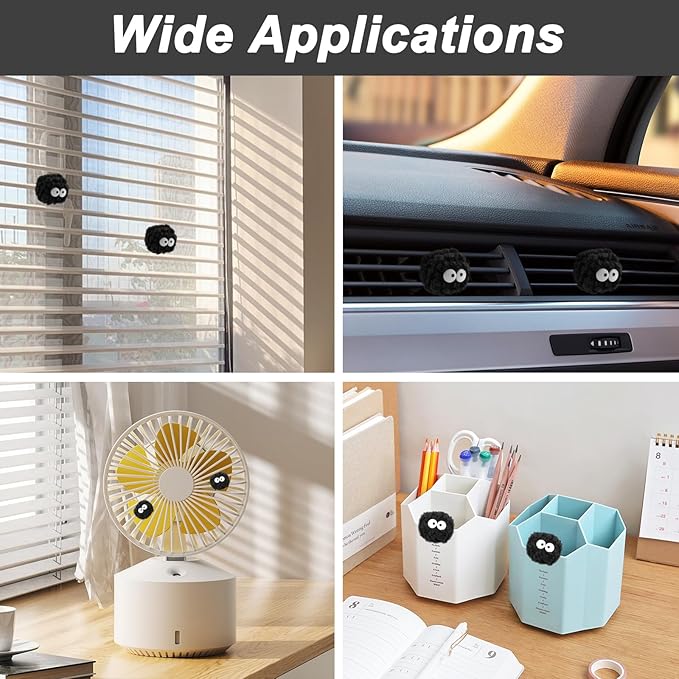 Soot Sprites Air Vent Clip Cute Car Air Freshener Outlet Decoration Charm Car Interior Accessories for Women - 2 Pcs