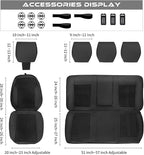 CAR PASS Leather Oxford Car Seat Covers Full Set, All-Weather Non-Slip Durable, Universal Fit for SUVs Sedans Trucks Vans Automotive, Armrest Airbag Compatible, 3D Emboss 5 Black