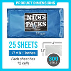 Nice Packs Reusable Dry Ice Packs for Shipping Frozen Food, Coolers, Lunch Boxes - Flexible and Long Lasting (25 Large Sheets)