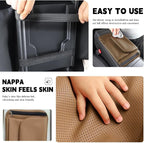 Car Armrest Cover Pad - Nappa Leather Car Center Console Cover with Breathable Holes, Non-Slip Auto Arm Rest Cushion, Universal Car Interior Accessories Fit forTesla Model Y (Light Brown)