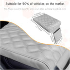 Ziciner Car Center Console Cover, Leather Memory Foam Armrest Cushion Protection Pad, Waterproof Hand Rest Pillow with Height Increase, Universal Accessory for Most Car (Gray)