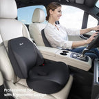 FLORICH Lumbar Support Pillow and Car Seat Cushion, Ergonomic Back Support Pillow and Seat Chair Cushion for Office Chair Memory Foam Lumbar Support and Car Seat Cushion for Car Seat Driver - Black