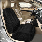 Deluxe Dog Seat Cover for Front Seat-More Durable Waterproof Front Seat Protector, High Heat Resistant and Nonslip Front Seat Cover for Dogs Kids, Universal Size (Black)