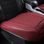 CAR PASS 2 Pack Leather Front Car Seat Covers, Bottom Seat Covers Full Wrapped with Storage Pocket, Anti-Slip Leather Seat Protectors,Waterproof Seat Cushion Pad Universal Fit Cars SUV Truck, Burgundy