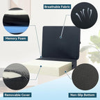 Thick Booster Car Seat with Back, Seat Cushion for Tailbone Pain Relief, Portable Breathable Mesh Fabric, for Office Chair Cushion, Adult Car Seat, Wheelchair (Black)