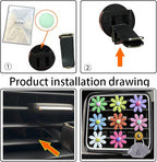 8 Pcs Daisy Air Vent Clips, Cute Flower Car Air Fresheners Vents Clips Car Diffuser Vent Clips Glam Car Interior Decor Charm Cute Daisy Car Decoration Car Accessories for Women+Sunflower Mask Hook (Mix)