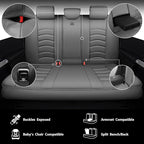 CAR PASS 3D Foam PU Leather Car Seat Covers, Universal Seat Covers Full Sets for Trucks SUV Sedan Automotive Seat Covers Armrest Airbag Compatible Waterproof Comfortable Faux Nappa Leather All Gray