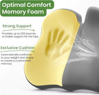 A-Pce Ergonomic Seat Cushion -Large Memory Foam Cushion for Office Chair- Sciatica & Lower Back & Coccyx Pain Relief - Car Seat Cushions for Driving Seat Cushion, Grey