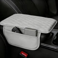 Upgraded Car Center Console Cover, Leather Armrest Cushion Pad with 2 Storage Bags, Microfiber Soft Waterproof Seat Box Cover Protector, Car Interior Decor Accessories Fit for Most Cars, Vehicles