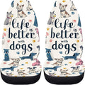 BIGCARJOB Cute Dogs Car Seat Covers Set for Front Only Car Interior Seat Rugs 2 Pcs Car Accessories Auto Front Seat Protector Set for Women