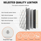 Car Seat Covers Compatible with Toyota Camry 2012-2026 Durable Waterproof Automotive Seat Covers Stretchable Fabric Material, Airbag Compatibility, Premium Nappa Leather(Black White, 2 Pcs Front)