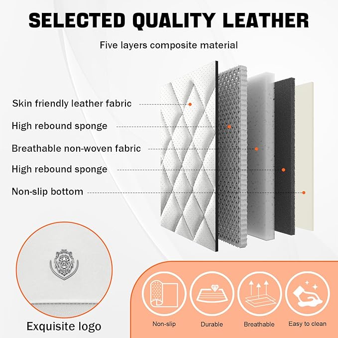 Car Seat Covers Compatible with Toyota Camry 2012-2026 Durable Waterproof Automotive Seat Covers Stretchable, Airbag Compatibility, Premium Nappa Leather(Black White, 2 Pcs Front with Pillow)