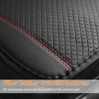 Car Center Console Cover, PU Leather Vehicle Armrest Seat Box Cover Protector, Comfortable Automotive Interior Arm Rest Cushion Pad Accessories, Universal for SUV Sedan Truck (Black/Red)