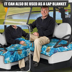 Biyejit Golf Cart Seat Covers with 4 Pockets Golf Cart Seat Towel Blanket Fits 2-Seat Golf Carts, Golf Cart Accessories