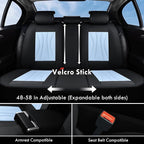 Coverado Front and Rear Seat Covers, 5 Seat Universal Seat Covers, Faux Leather Seat Cover for Trucks, Waterproof Car Seat Protector, Car Seat Cover Car Seat Cushion Fit for Most Cars (Black&Blue)