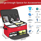 YOREPEK 2 Layer Golf Trunk Organizer, Golf Gifts for Men with Separate Ventilated Compartment for 2 Pair Shoes, Waterproof Car Trunk Locker for Balls, Tees, Clothes, Gloves, Gifts for Golfers