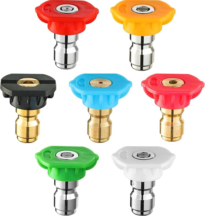 Twinkle Star Pressure Washer Nozzle Tips, 1/4 INCH, Multiple Degrees Spray Nozzle & Soap Nozzle & Rinse Nozzle,7-Pack(Orifice 2.5)