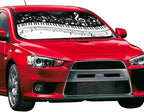 Black White Music Car Windshield Sunshade Front Window Sun Visor Protector Foldable Shield Cover for Truck SUV