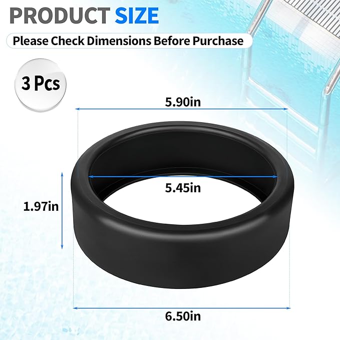 Pool Cleaner Replacment Tires, 48-232 Wide Tires Compatible with Zodiac Polaris P39 480 3900 Pressure Side Pool Cleaner, Pool System Wide Tire Replacement Rubber Wheels on Pool Cleaner, 3Pcs