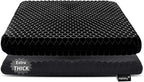 Gel Seat Cushion for Long Sitting, Extra Thick Gel Cushion for Wheelchair Soft Chair Pads for Office Home Chairs Car Seats Long Trips - Back Sciatica Hip Tailbone Pain Relief Cushion (Black)