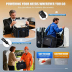 20L Large Heated Lunch Box Insulated Lunch Bag, Auto Temp Control Electric Lunch Box for Adults Men, 12/24/110V Portable Food Warmer for Truck/Car/Work/Travel, Lonchera Eléctrica Portátil