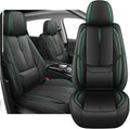 Fit for 98% of Mercedes Benz Car Seat Covers, Premium Nappa Leather Seat Cover, Fully Wrapped Protect Modern Style Seat Cover (2-Seat Standard, Black & Green)