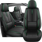 Fit for 98% of Mercedes Benz Car Seat Covers, Premium Nappa Leather Seat Cover, Fully Wrapped Protect Modern Style Seat Cover (2-Seat Standard, Black & Green)