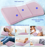 Lumbar Support Pillow for Bed – Memory Foam Waist Pillow with Cooling Cover for Comfortable Back Support – Bolster Pillow for Side, Back & Stomach Sleepers – for Bed, Sofa, Car